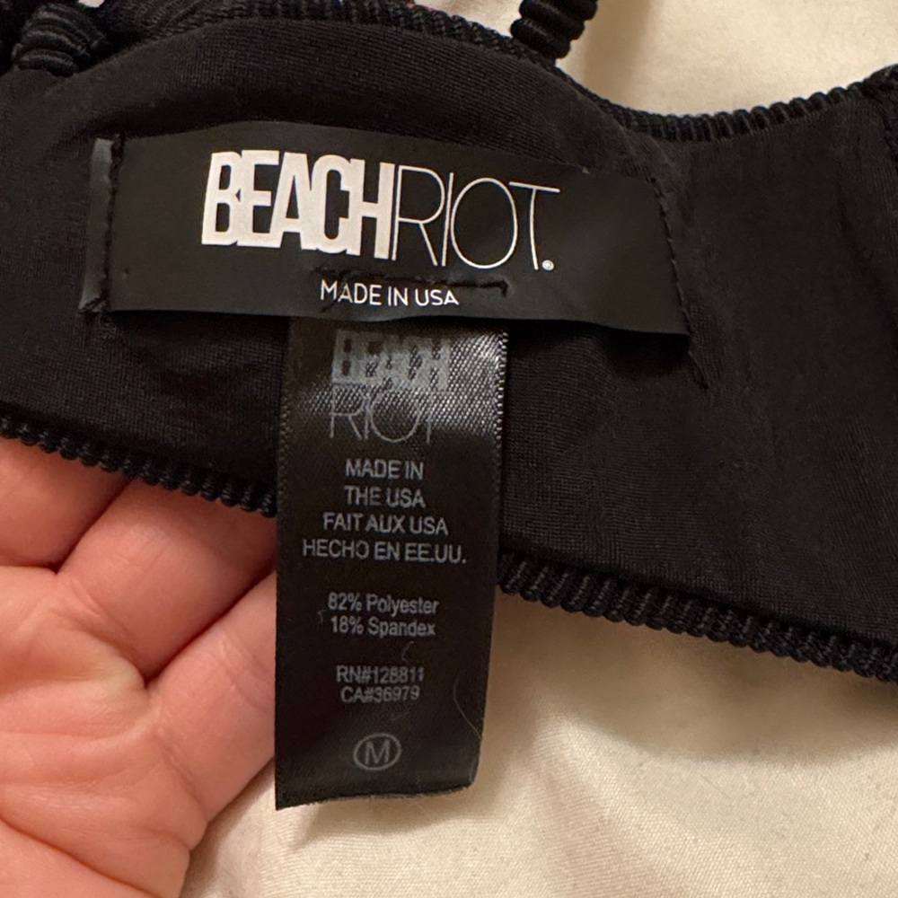 Beach Riot Black Ribbed Bikini Top - Picture 2 of 3